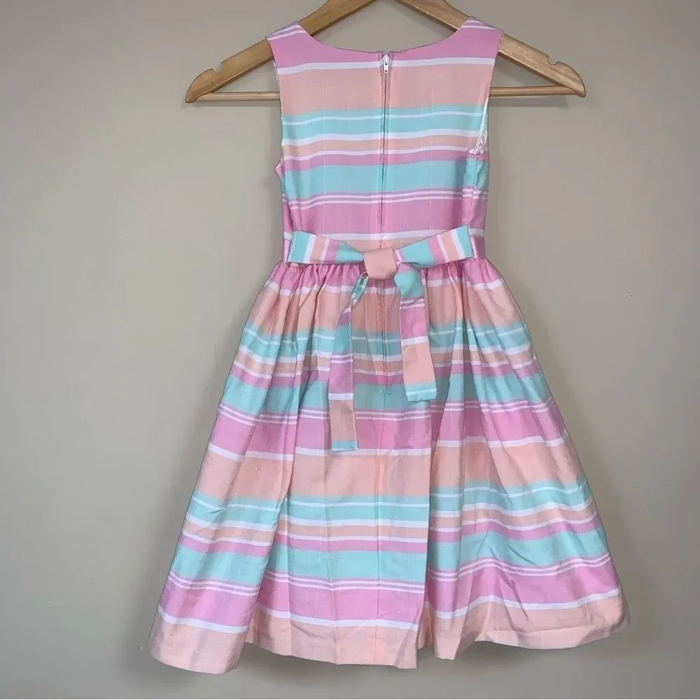 Bonnie Jean Dress 7 Striped Fit & Flare Party Holiday Formal Photoshoot Event